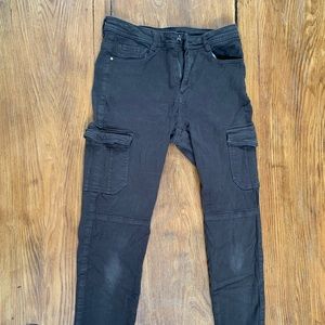 Army green slim fit cargos